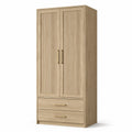 Armoire en bois avec finition chêne clair 180x80x50 cm