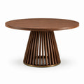 Table ronde en bois de noyer avec laiton 120 cm