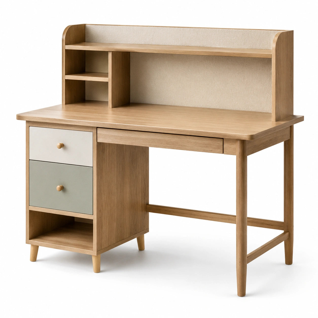Bureau en bois avec étagères et tiroirs, 120x60x90 cm