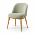 Chaise en bois de chêne et tissu polyester vert clair