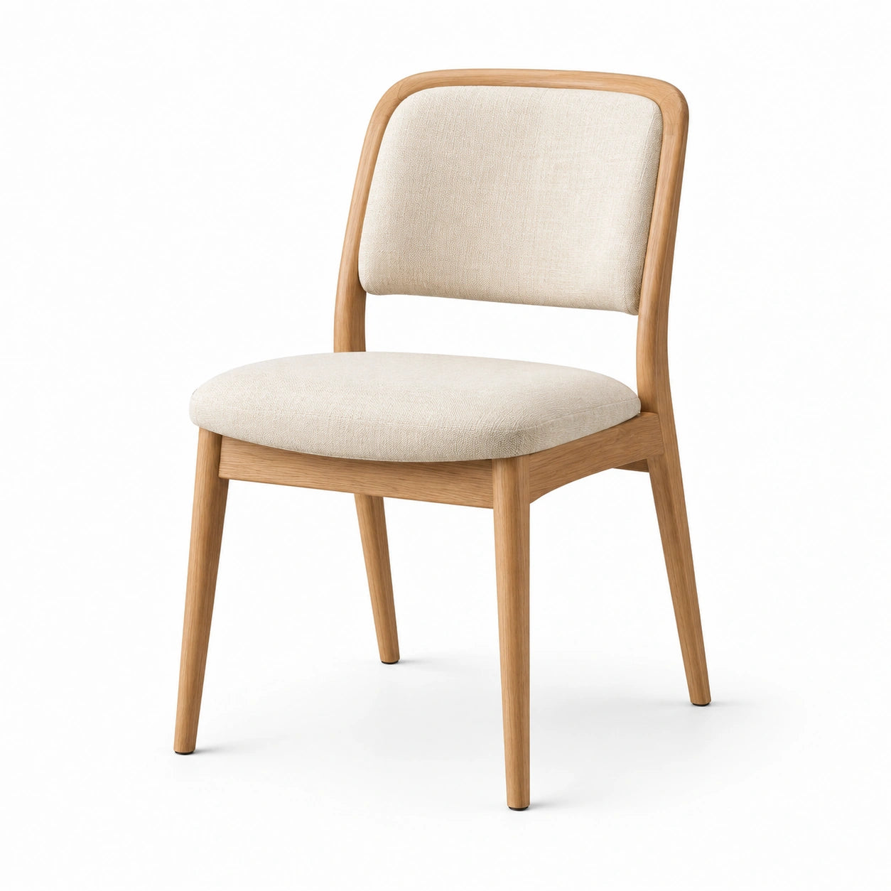 Chaise en bois et tissu beige 45x50x85 cm