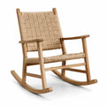 Chaise berçante en chêne avec corde tressée